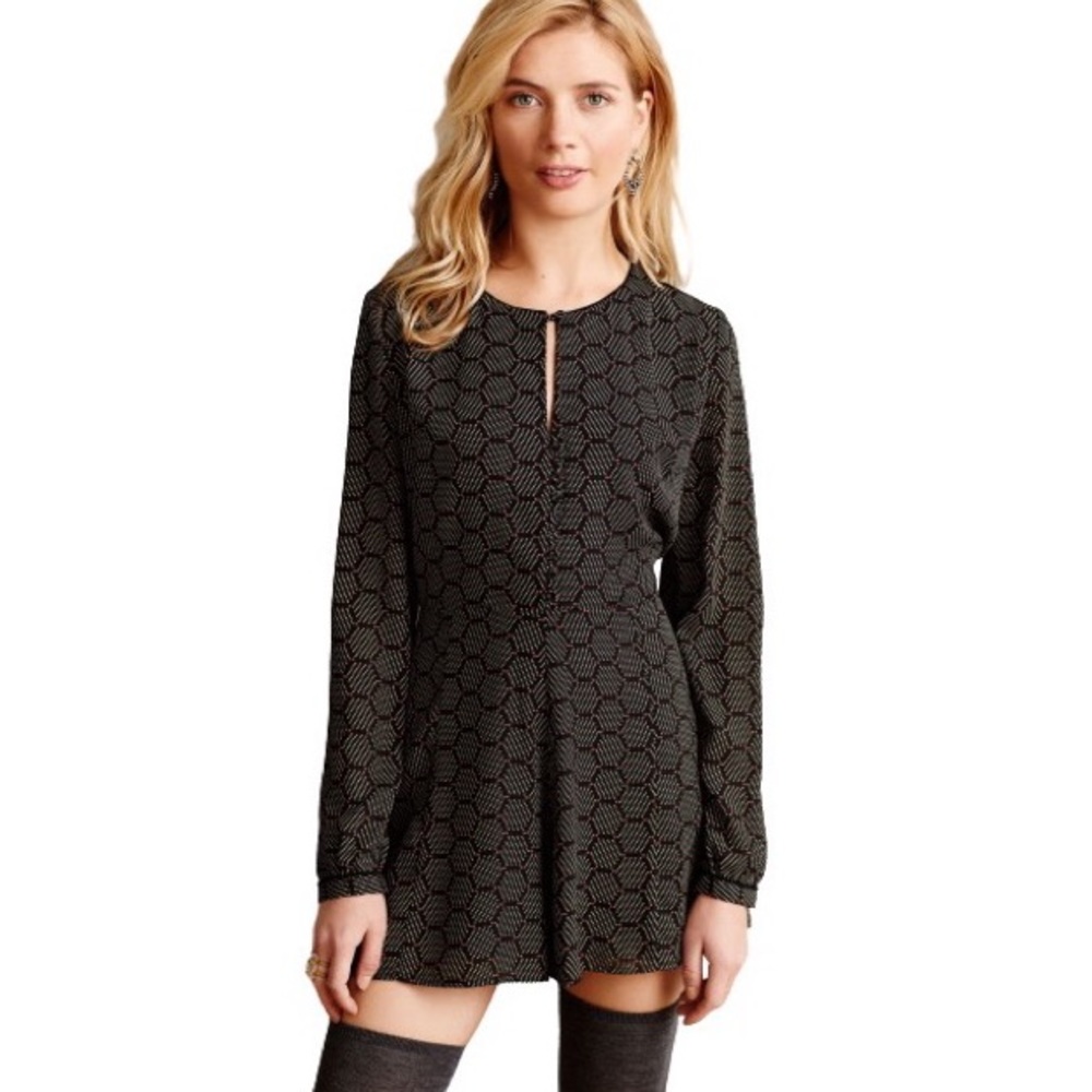 Anthropologie Harlyn Honeycomb Printed Romper